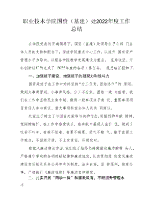 职业技术学院国资（基建）处2022年度工作总结.docx