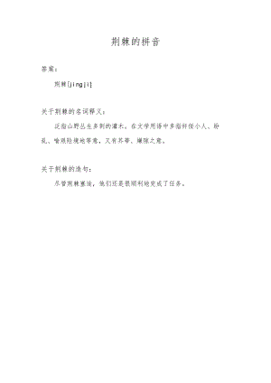 荆棘的拼音.docx