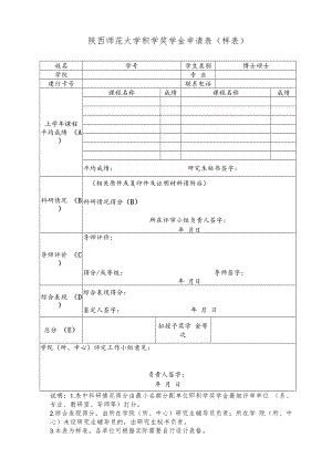 陕西师范大学积学奖学金申请表样表.docx