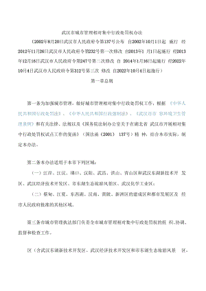 武汉市城市管理相对集中行政处罚权办法(2022修改).docx