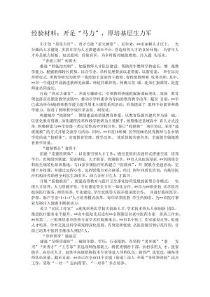 经验材料：开足“马力”厚培基层生力军.docx