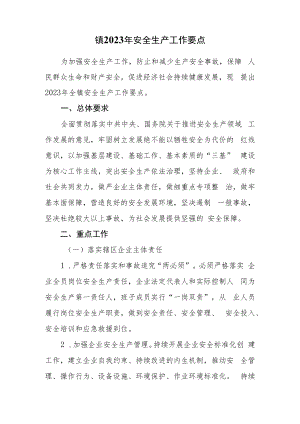 镇2023年安全生产工作要点.docx