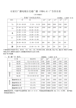 石家庄广播电视台交通广播FM96广告价目表.docx