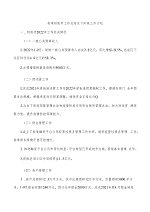 街道财政所工作总结及下阶段工作计划.docx
