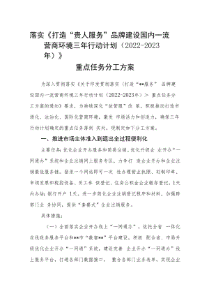 落实《打造“贵人服务”品牌建设国内一流营商环境三年行动计划（2021-2023年）》重点任务分工方案.docx