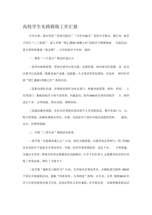高校学生实践锻炼工作汇报.docx
