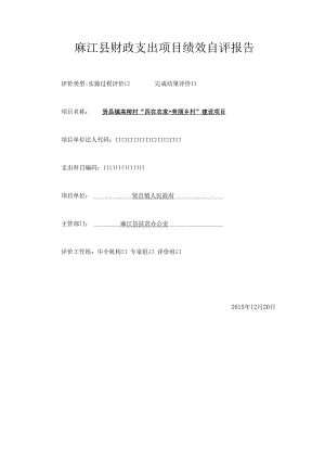 麻江县财政支出项目绩效自评报告.docx