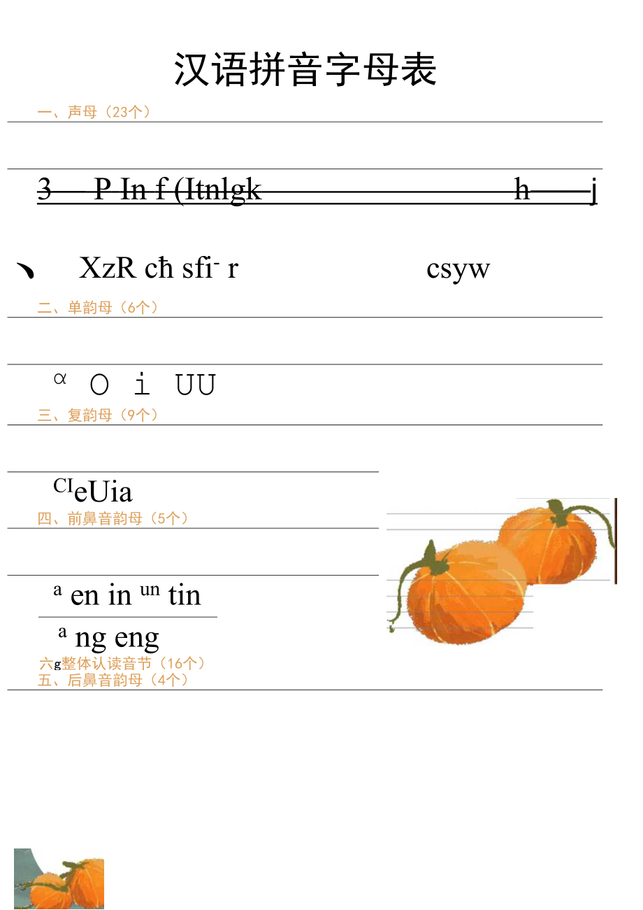 汉语拼音字母表word模板 .docx_第1页