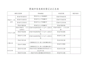 肥城市信息核实登记点汇总表.docx