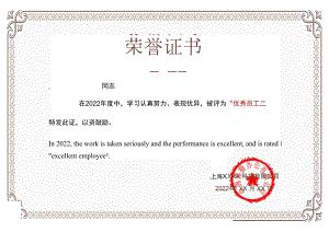 白色素雅花纹优秀员工荣誉证书.docx