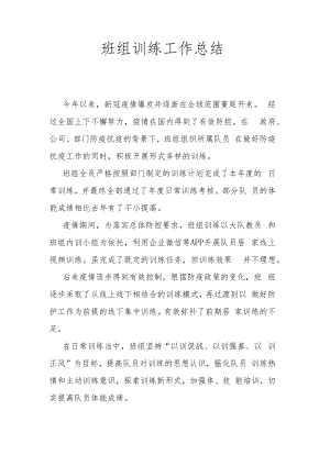 班组训练工作总结.docx