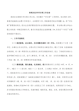 街道2022年河长制工作总结.docx