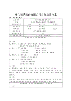 通化钢铁股份有限公司自行监测方案.docx