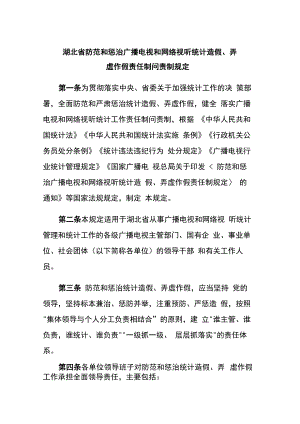 湖北省防范和惩治广播电视和网络视听统计造假、弄虚作假责任制问责制规定.docx