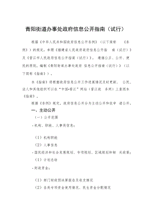 青阳街道办事处政府信息公开指南（试行）.docx