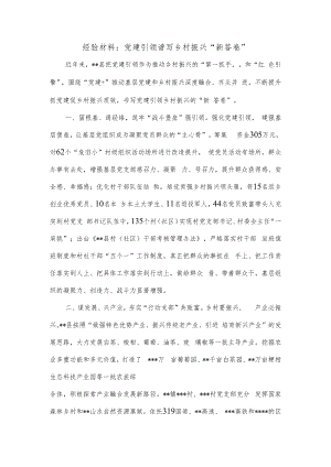 经验材料：党建引领谱写乡村振兴“新答卷”.docx