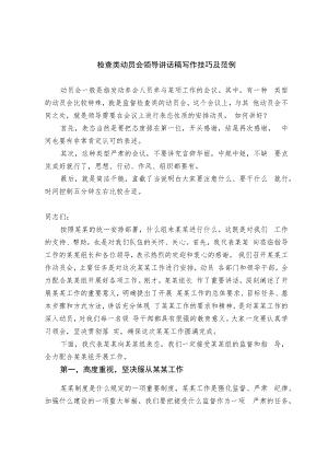 检查类动员会领导讲话稿写作技巧及范例.docx