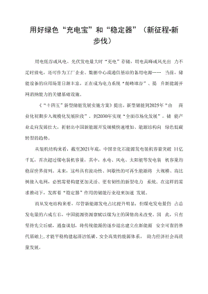 用好绿色“充电宝”和“稳定器”(新征程·新步伐).docx