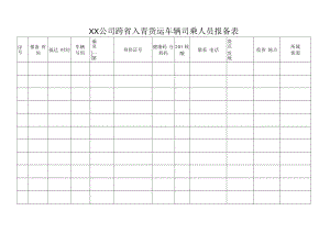 跨省运输货运车辆司乘人员报备表.docx