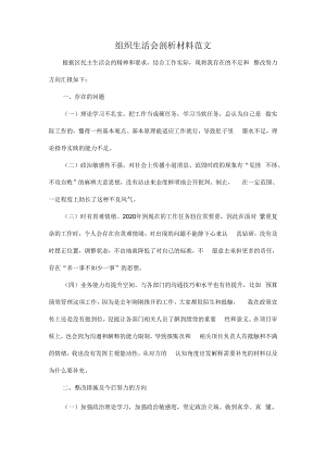 组织生活会剖析材料范1.docx