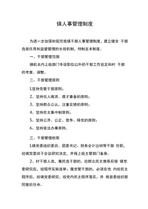 镇人事管理制度.docx