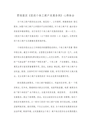 贯彻落实《促进个体工商户发展条例》心得体会.docx