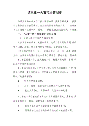 镇三重一大事项决策制度.docx