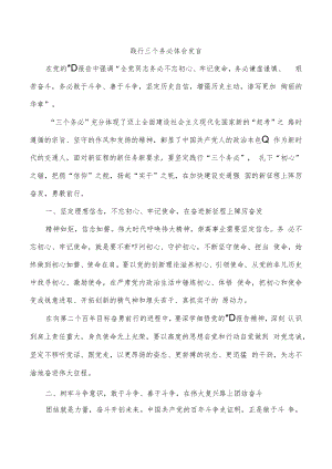 践行三个务必体会发言.docx