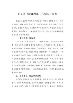 某某派出所2022年工作情况的汇报.docx