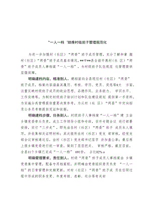 村级班子管理规范化经验交流材料.docx