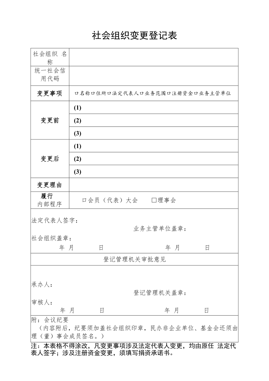 社会组织变更登记表.docx_第1页