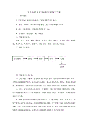 楼室外台阶及坡道石材铺装施工方案.docx