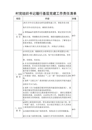 村党组织书记履行基层党建工作责任清单.docx