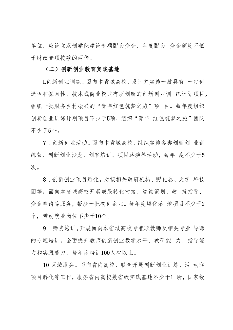 陕西省高等学校创新创业学院、创新创业教育实践基地考核办法.docx_第3页