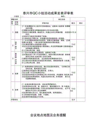 泰兴市QC小组活动成果发表评审表.docx