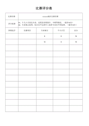 活动比赛评分表模板.docx