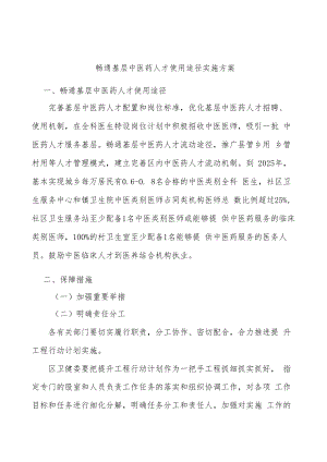 畅通基层中医药人才使用途径实施方案.docx