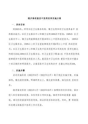 稳步推进基层中医药改革实施方案.docx