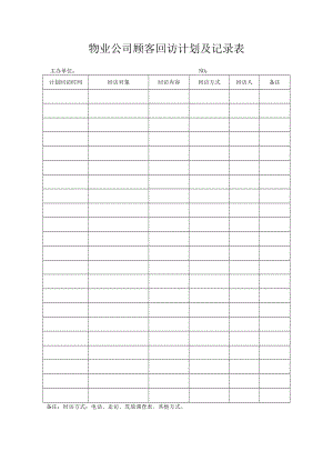 顾客回访计划及记录表.docx
