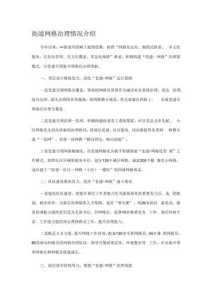 街道网格治理情况介绍.docx