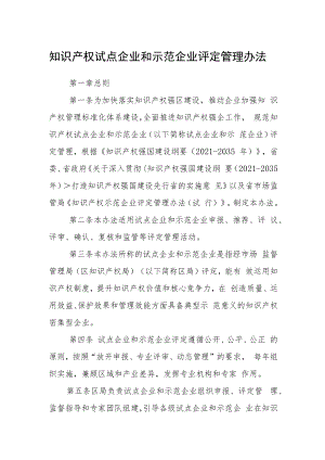 知识产权试点企业和示范企业评定管理办法.docx