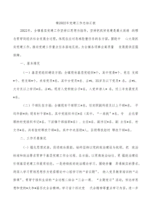 镇2022年党建工作总结汇报.docx