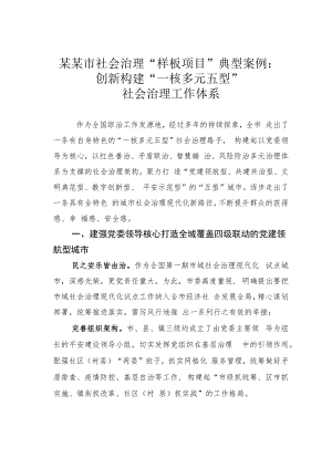 某某市社会治理“样板项目”典型案例：创新构建“一核多元五型”社会治理工作体系.docx