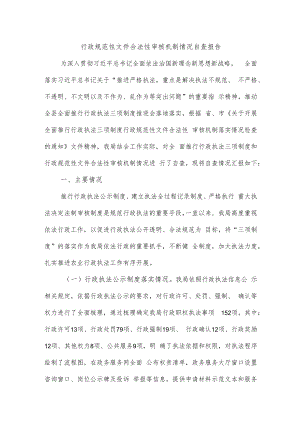 行政规范性文件合法性审核机制情况自查报告.docx