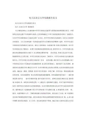 电大汉语言文学实践报告范文.docx