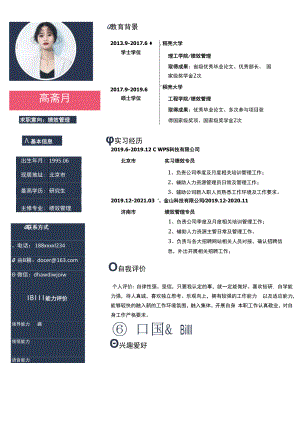 绩效管理个人求职简历.docx