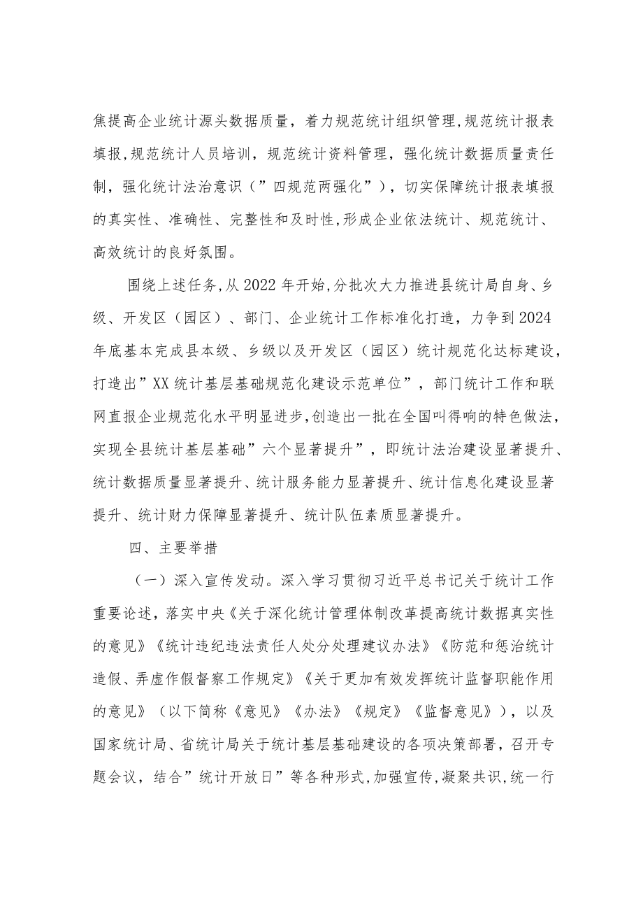 XX县统计基层基础规范化建设“三年行动”(2022-2024年)实施方案.docx_第3页