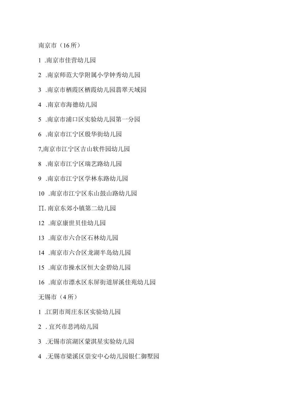 江苏省教育厅关于确认南京市佳营幼儿园等84所幼儿园为省优质幼儿园的通知.docx_第2页