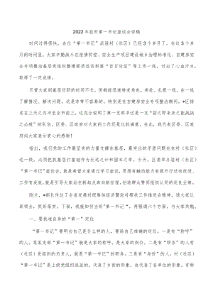 2022年驻村第一书记座谈会讲稿.docx