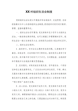 XX村组织生活会制度.docx